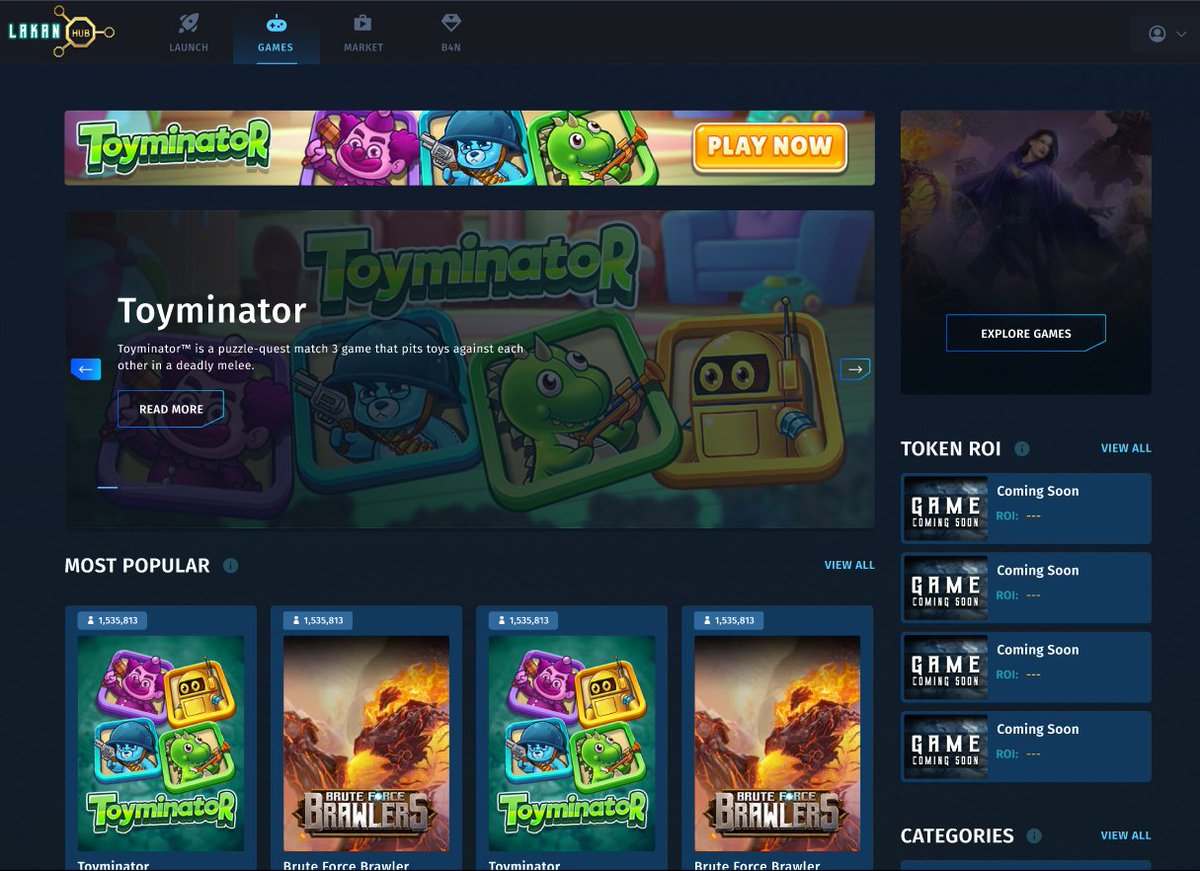#WorkInProgress The Lakan Hub⚙️ web interface we're currently building. See that other game we're also developing🎮? What's that game? Hee~ what a tease!🎮 WHEN YOU SEE IT!

#gamedev #indiegamedev #gameplatform #toyminator #bfb #bruteforcebrawlers