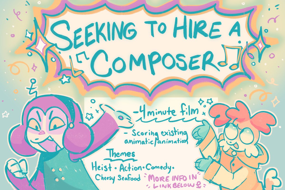 Hello hello!! I'm officially looking for a composer for my student thesis film, Shellfish Strays! Further info and the form to apply can be found in the google doc below!🦞