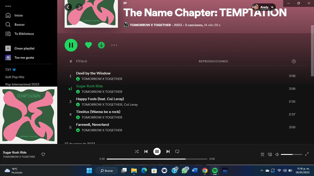 bagyutxt's tweet image. QUE ONDA CON THE NAME CHAPTER, ESTA EN OTRO NIVEEEEEL TODAS SON ARTEEEEEEE AAAAAA🥰🥰🥰🥰🥰😭

TINNITUS MI CANCION

SUGAR RUSH RIDE OUT NOW 
DEVIL BY THE WINDOW
#TheNewChapter #TEMPTATION #SugarRushRide #TOMORROW_X_TOGETHER
