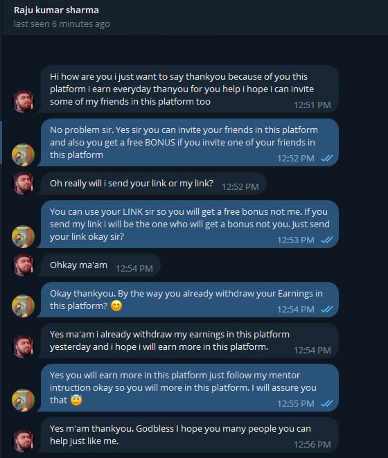Ellie001626's tweet photo. Another satisfied new member of my team and also got his first withdrawal in this platform. Thankyou Have a nice earnings. 😇 https://t.co/rfwmGom7dQ