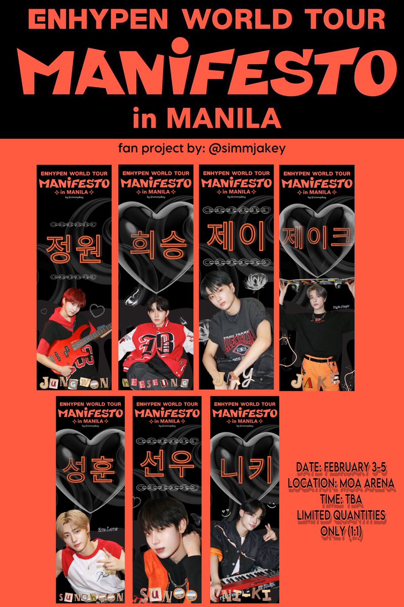 MANIFESTO IN MANILA FREEBIES 

Random OT7 Bookmark by: <a href="/simmjakey/">jaypii</a> 
~Open for ticket holders and team labas

Date: February 3-5
Location: Moa Arena
Time: TBA

-limited quantities only (1:1)
-retweet &amp; like
-accepting trades and donation

#MANIFESTO_IN_MANILA