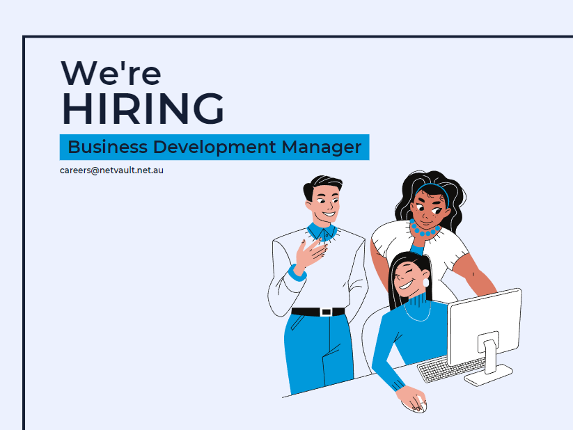 NetVaultAus's tweet photo. NetVault is looking for a Business Development Manager / Account Manager to join our Brisbane team.

We are looking for someone who has experience in the telecommunications industry to join our growing team.

Email your resume to us today: careers@netvault.net.au https://t.co/PuTI4BcteG