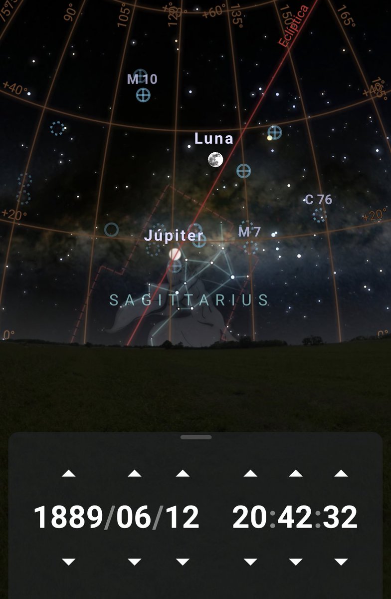 gaborobles42's tweet photo. La noche estrellada de Van Gogh fue pintada en junio de 1889, era la vista del pintor hacia el este desde su ventana en un asilo.
Gracias a @StellariumDev podemos ver que pinto a Júpiter, la Luna, parte de Sagitario, el centro galáctico y Escorpión. Un 12 de junio a las 20:30. https://t.co/3v8aExLfDO