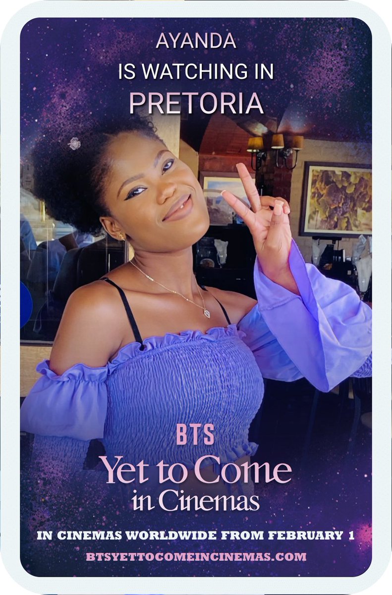 jimins_HanRiver's tweet image. Can’t wait for #BTSYetToComeinCinemas 🥰🥰 
#SAarmy 🇿🇦