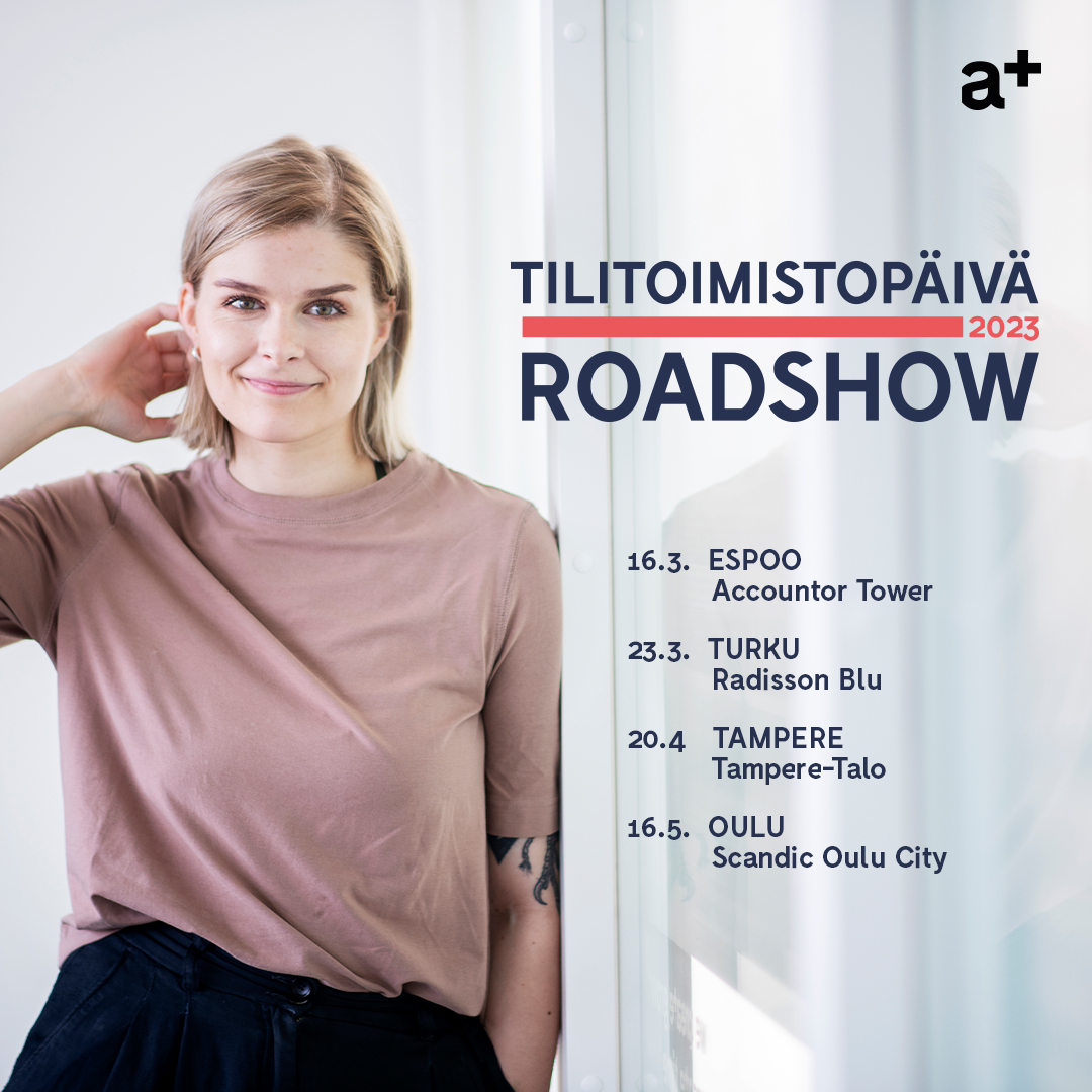 procountor's tweet image. Tilitoimistopäivä-Roadshow tulee taas! 📣
📍Espoo to 16.3. Accountor Tower​
📍Turku to 23.3. Radisson Blu Marina Palace Hotel​
📍Tampere to 20.4. Tampere-Talo​
📍Oulu ti 16.5. Scandic Oulu City 
👉 hubs.li/Q01zhp2p0
#procountor #roadshow #tilitoimistopäivä2023