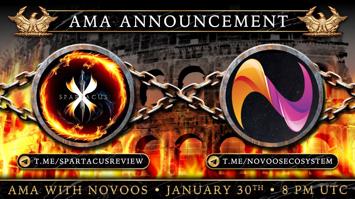 SpartaReview's tweet photo. Hi Everyone ! Our first AMA will be held soon with @Novotoken on https://t.co/eIHTMwUa7r

$NOVO Ecosystem, next-gen solutions, starting with NovoPad.

Official Links 👉 https://t.co/F26mULhe0a…

Time &amp; Date : 30 January 20.00 UTC

2 Random lucky listener get 50 Busd Giveavay https://t.co/pKYFcKvt3Q