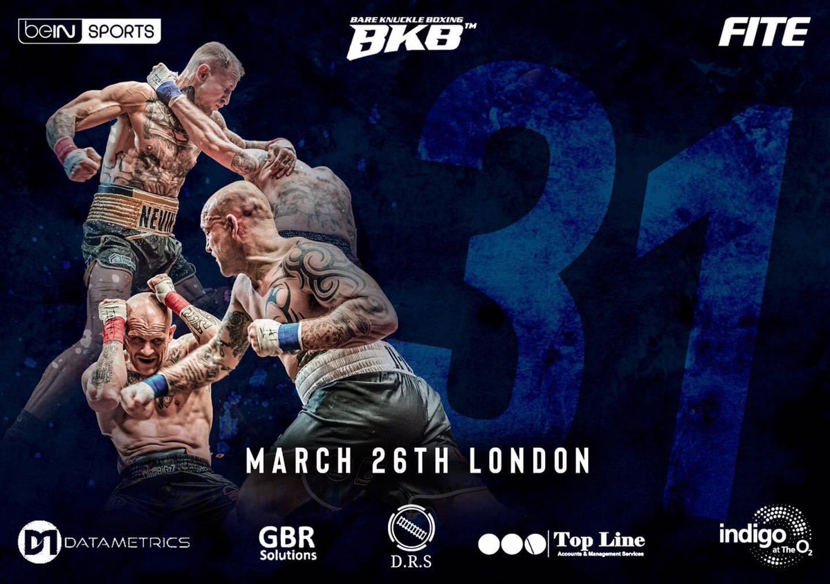 BACK to the Home of UKBKB #theO2 !!!
🔥🔥🔥🔥🔥🔥🔥🔥🔥🔥🔥🔥🔥🔥🔥

BKB31 | March 26th The O2 #London 🏟

Tickets on general sale 🎟

bit.ly/BKB31_indigo

#bkb31 #bareknuckle #bestofbritish #bkb