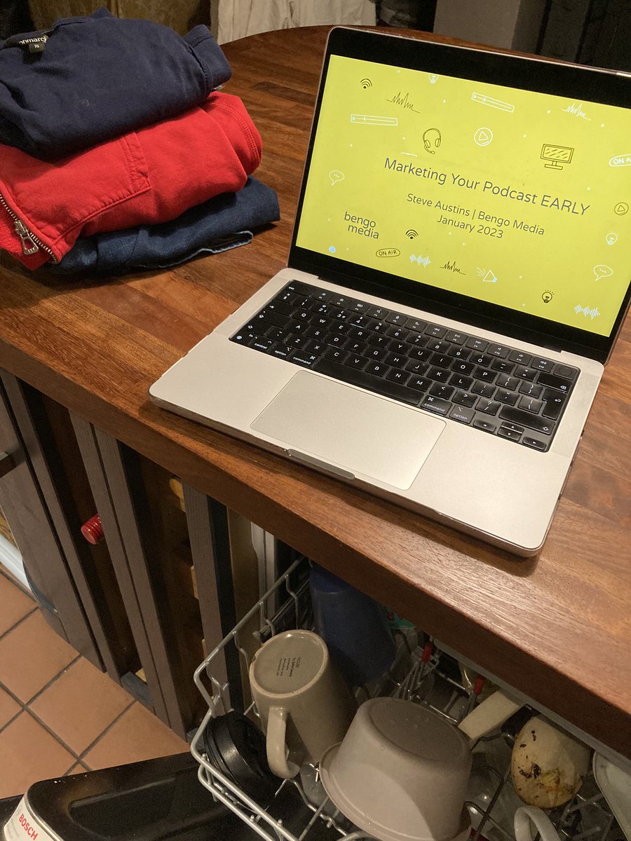 Early start rehearsing and finalising my talk for <a href="/podconcymru/">PodCon Cymru</a> later on. In effect, talking to myself while doing the dishes and folding the washing. Sorry neighbours.