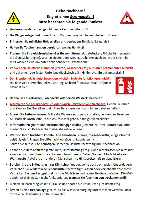 ⚠ #NotfallvorsorgeFreitag - Tipp für Mehrparteienhausbewohner - diese Info (saurugg.net/wp-content/upl…) ausdrucken und im Anlassfall auf den Eingangstüren aufhängen.
#Vorsorge #krisenfit.jetzt