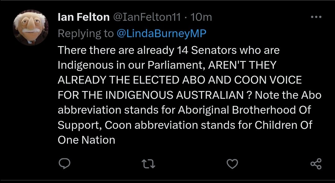 RyzenAgain's tweet photo. @LindaBurneyMP Not everyone who #VotesNo is racist.
But every racist is going to #VoteNo.
If you're holding hands with blatant racists on this issue, you'd have to have a solid reason for it... https://t.co/RheZP0WNba