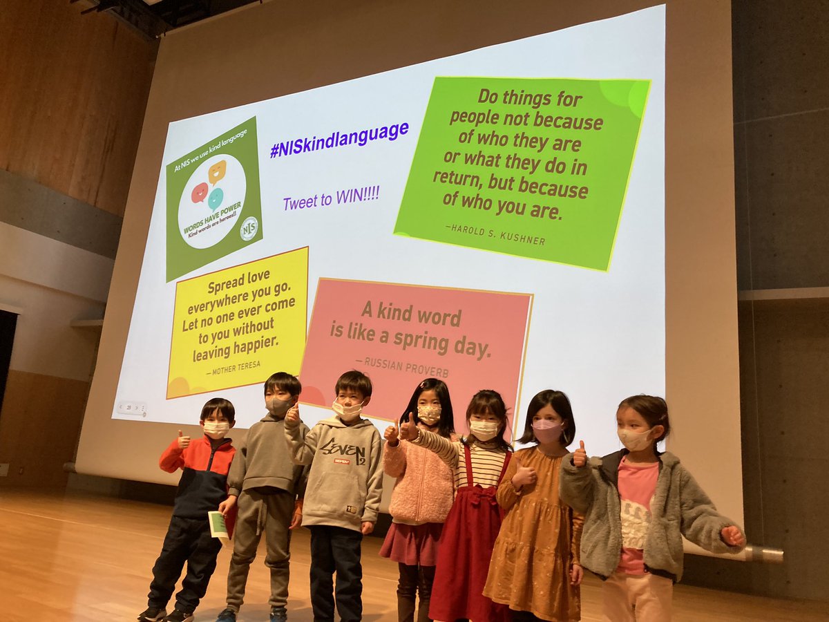 NIS_Primary's tweet photo. Today the whole Primary school gathered for a special assembly focused on #NISkindwords https://t.co/Zmxp0VnoBZ