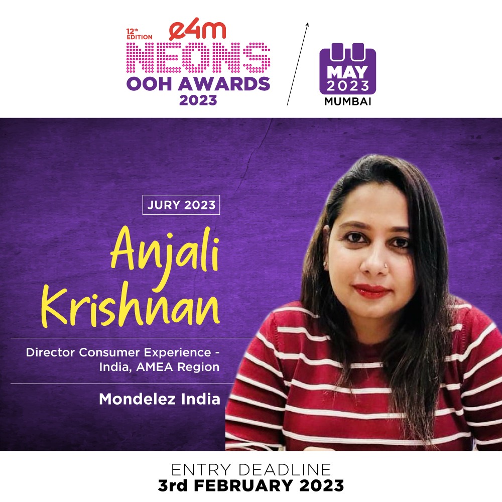 e4mtweets's tweet photo. Are you curious to know who has joined the #e4mNeonsOOH grand jury board lately?👀
Meet the well-known industry leader, @AMlikethat, Director Consumer Experience - India, AMEA Region, @MDLZ.
Nominate now : https://t.co/y6MXXoGX7A
#e4m #NeonsOOH #OOH #marketing #advertising https://t.co/l3JXbZPznv