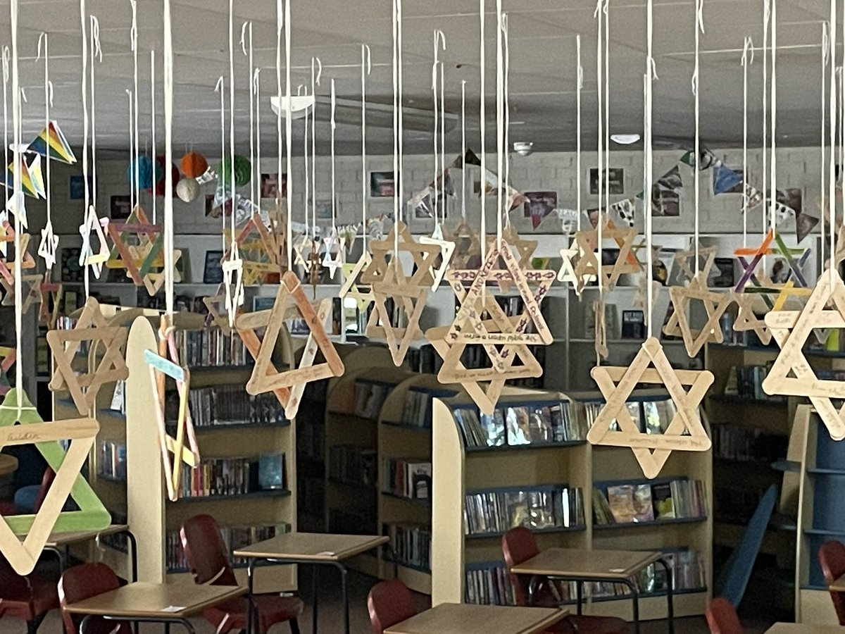 PerthHighSchool's tweet photo. Some of our RMPS students used @yadvashem to research #OrdinaryPeople who were persecuted during the #Holocaust. The information was inscribed on a star and displayed within @PHSLibrary6 We honour those names on #HolocaustMemorialDay #HMD2023 https://t.co/o49iSPcPBb