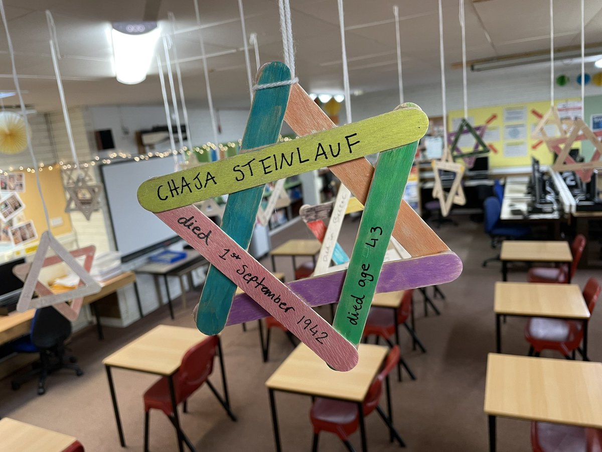PerthHighSchool's tweet photo. Some of our RMPS students used @yadvashem to research #OrdinaryPeople who were persecuted during the #Holocaust. The information was inscribed on a star and displayed within @PHSLibrary6 We honour those names on #HolocaustMemorialDay #HMD2023 https://t.co/o49iSPcPBb