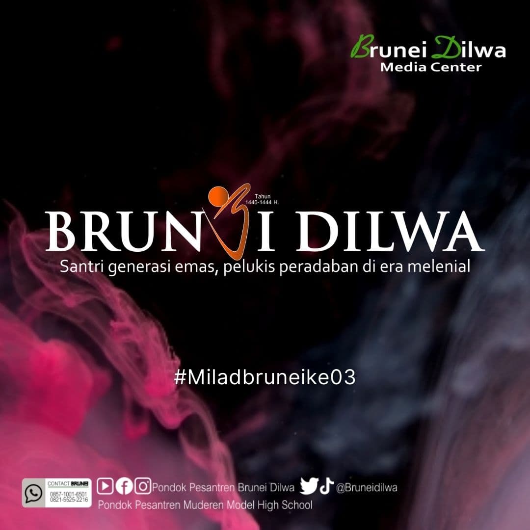 BruneiDilwa's tweet image. Lounching Logo 
LOGO MILAD PONDOK PESANTREN BRUNEI DARUL ILMI WADDA'WAH YANG KE _ 03 
Dengan tema 
Santri generasi emas, pelukis peradaban di era milenial 

#BDMC
#Pontianak_Kalbar