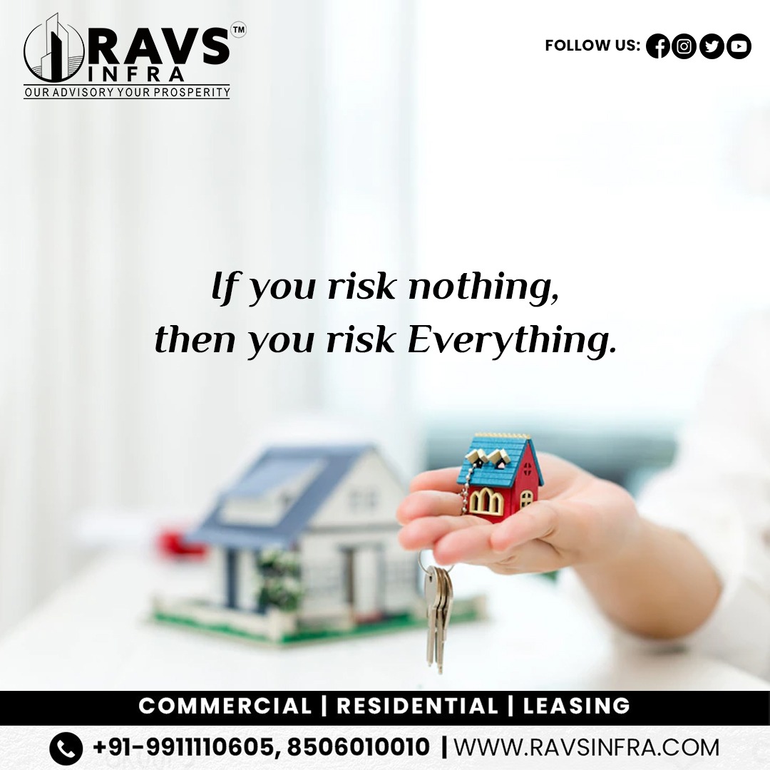 If you risk nothing, then you risk everything.
.
.
.
#realestate #customers #success #findinghouse #propertyfinding #propertyfinder #PropertyBuying #bestproperty #property #RAVSInfra #buyingguide #getdeals #bestdeals #propertysahimilegi #trending