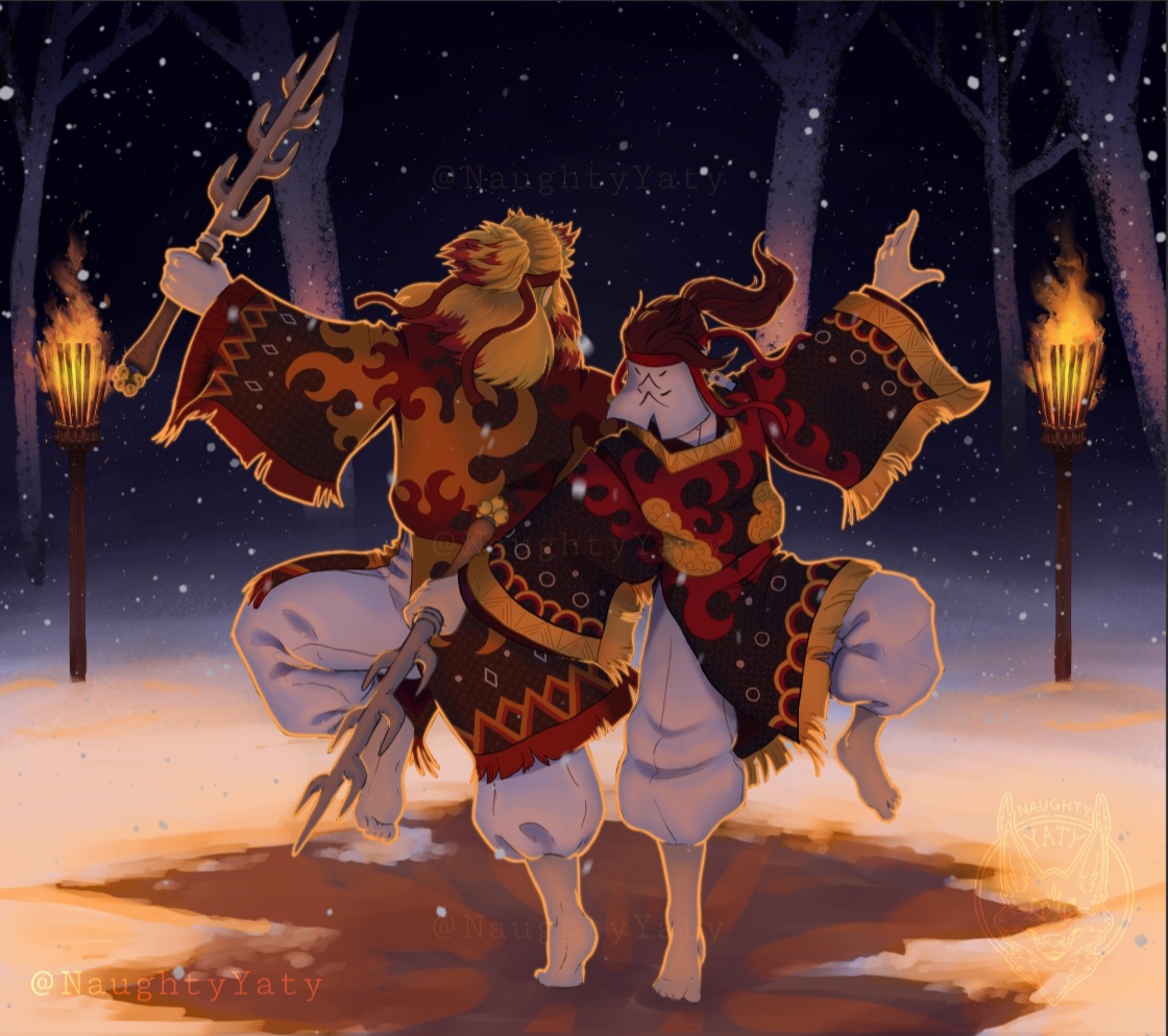 MuunBerry's tweet photo. #Rentanweek Day 4 - Snow

Tanjiro and Kyojuro perform the Hinokami Kagura together. ❄️❤️‍🔥🎴❄️

I'm very sorry for the low quality image, but this is not completely finished yet. It still needs a LOT of work and polishing up, but I REALLY wanted to show it today!! 🥺💕 https://t.co/y8PArihifk