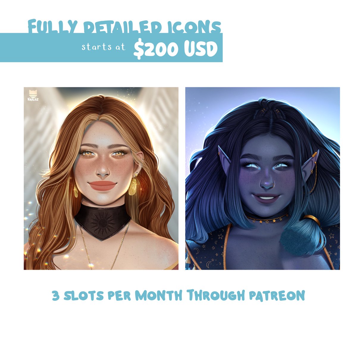 hailiiz's tweet photo. ~retweets appreciated~

✨ commissions open ✨

- queue &amp; conditions on my carrd
- invoices through paypal
- includes simple background
- contact for a quote

https://t.co/s5DRCubXwL 

OC commissions including personal, D&amp;D, WoW, Final Fantasy, etc! 💛 https://t.co/ZEExph6ZpN