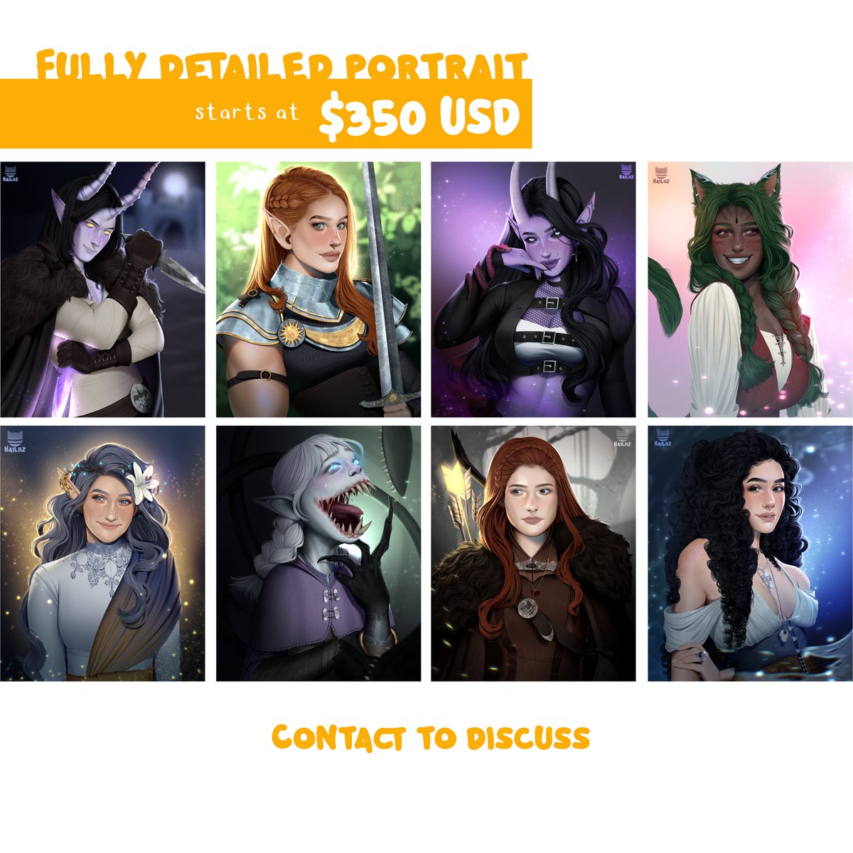 hailiiz's tweet photo. ~retweets appreciated~

✨ commissions open ✨

- queue &amp; conditions on my carrd
- invoices through paypal
- includes simple background
- contact for a quote

https://t.co/s5DRCubXwL 

OC commissions including personal, D&amp;D, WoW, Final Fantasy, etc! 💛 https://t.co/ZEExph6ZpN