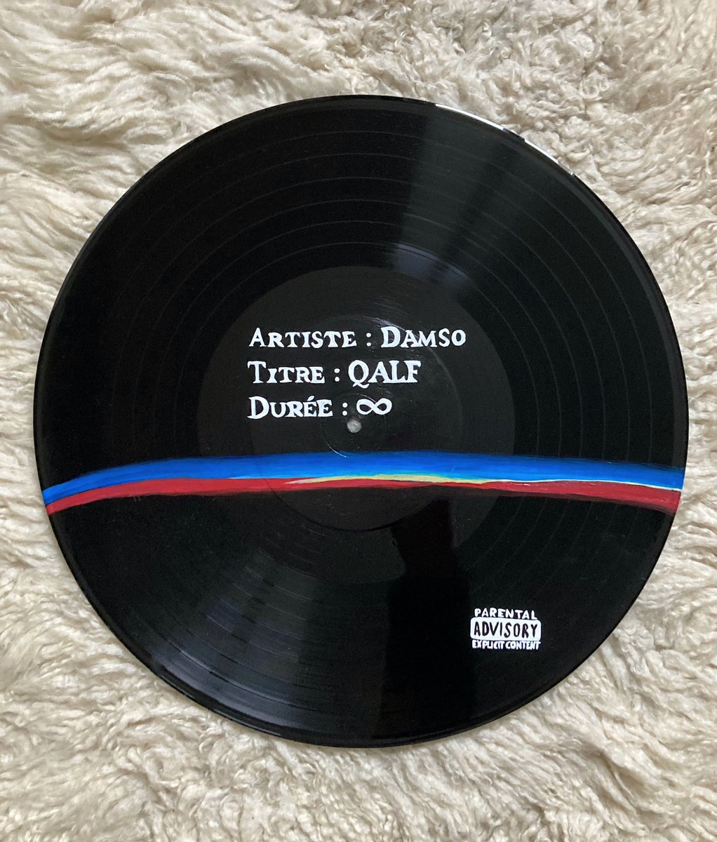 claravinyle's tweet image. Vinyle #damso peint à la l’acrylique ;) QALF infinity. Vinyle décoratif