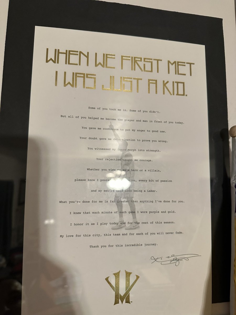 gameofphonez's tweet image. Little Kobe/Lakers mural my wife made for me on Valentines after he passed. She got the newspaper the next morning when I couldnt find it anywhere in LA. Got the dear basketball letter at the game the day he annouced retirement. Wont ever not miss that man. #GigiForever #MambaOut