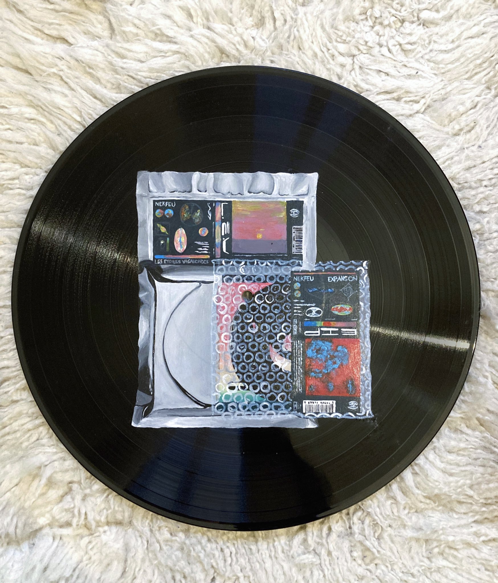 Clara on X: Vinyle #damso peint à la l'acrylique ;) QALF infinity. Vinyle  décoratif  / X