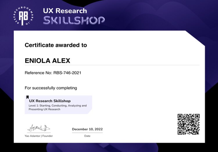 alex_eniola4's tweet photo. Skillshop Research Bookmark's @DaBookmark - Explored Starting, Conducting, Analyzing, and Presenting UX Research. Also Condens. Condens are tools that would be helpful in the UX Research process. 🎉
#ux #research #skillshop #uxresearch https://t.co/cCtmDWjMwO