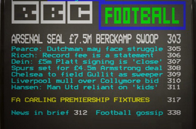 How we got transfer gossip and the latest scores in the 90s!