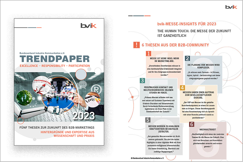 Im Trendpaper des @bvik_eV:
Messen
🔵 sind analoge Kraftzentren.
🔵 bleiben wichtig für die #Industrie.
🔵 bieten in der digitalisierten Welt Orientierung, Emotion, Kontakt.
🔵 verpflichten zu exzellenten Erlebnissen und inhaltlichem Mehrwert.
auma.de/de/medien/news… #Messetrends