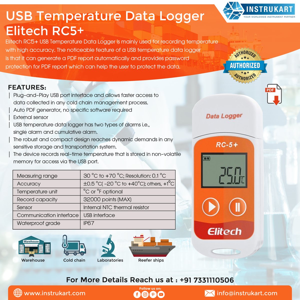 instrukarthold's tweet photo. Elitech RC5+ USB Temperature Data Logger
#temperaturedatalogger #elitech #elitechtemperaturedatalogger #usbdatalogger #warehouse #coldchain
For Direct Purchase: https://t.co/uSQCyy81I1 https://t.co/uSrDFPNDQr