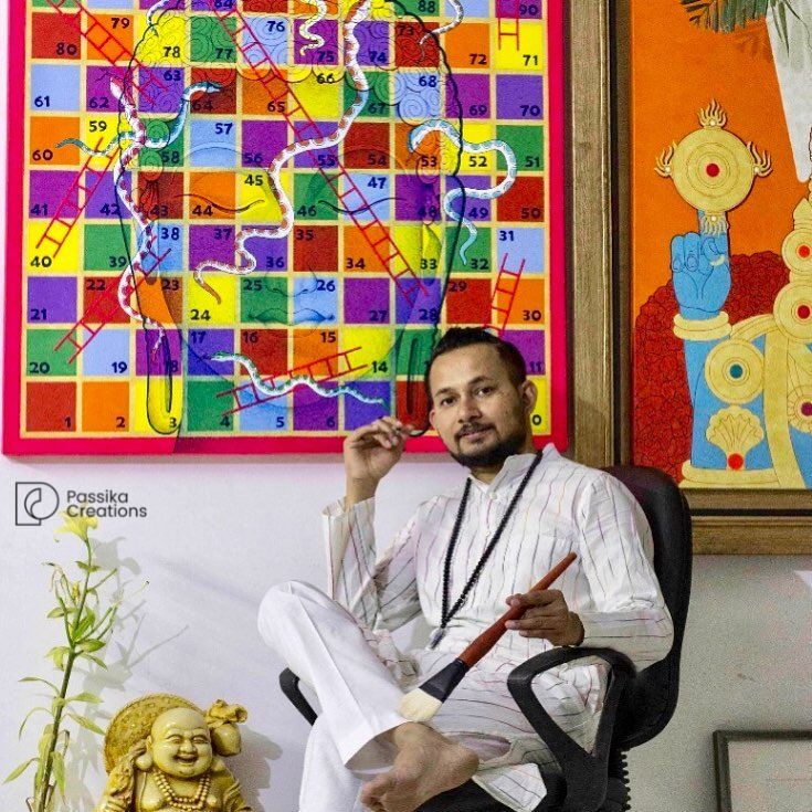 PASSIKACREATION's tweet photo. If you’re a fan of tabletop board games, like chess or checkers, then you’ll love handmade ludo acrylic painting on canvas. Ludo is one of the most popular games in the world, and it can be played by two people on a small table. It’s a very simple game. @PASSIKACREATION #games https://t.co/hR4bj1DIbO