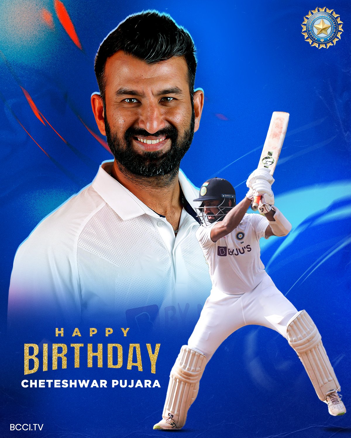 Wish you a very Happy Birthday
Greatest batsman of Indian cricket
Cheteshwar Pujara. 