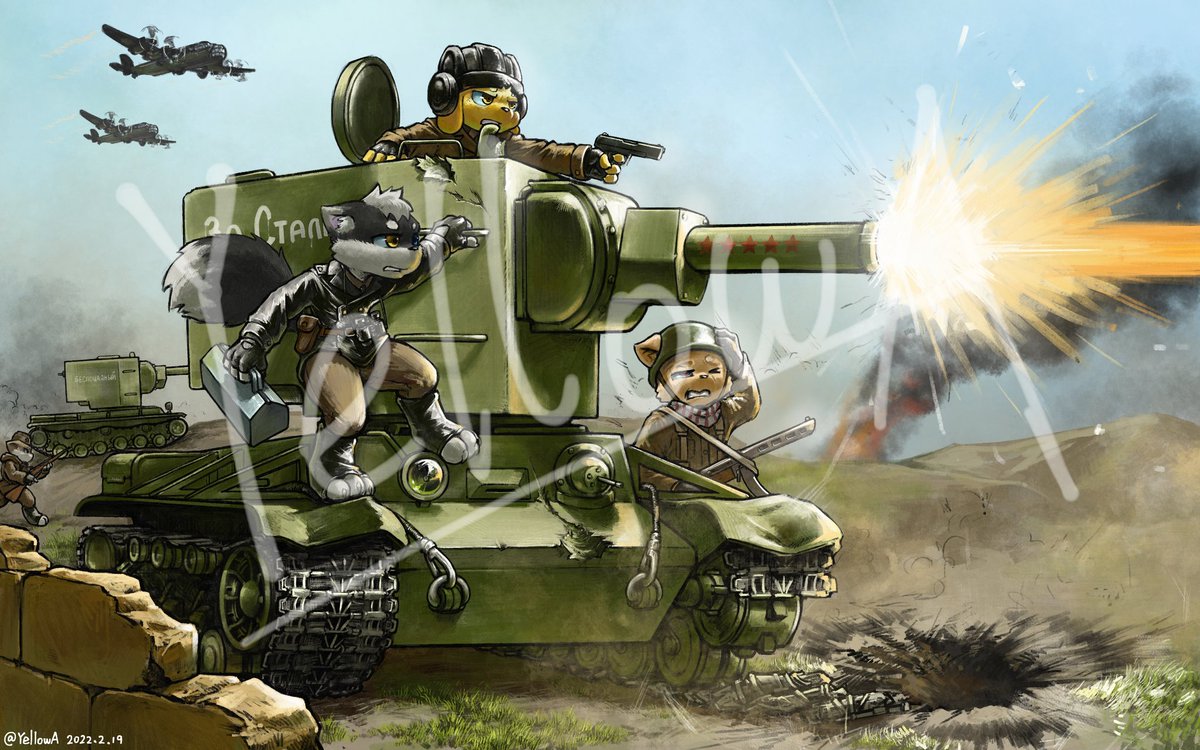 1942年某月，萨拉托村集体农场附近，近卫第3坦克师第1旅独立重型坦克团的指挥车被埋伏在谷仓中的德军反坦克炮击中导致履带断裂而无法行动，车长命令装填手掩护自己外出紧急维修。在仅有的几辆KV-2和一个连的步兵掩护下这次的行动异常艰难，不过远处传来的飞机引擎声预示着这帮德国鬼子的末日即将来临。