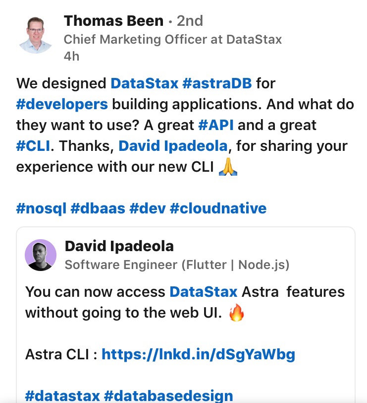 kodrillar's tweet photo. ππ₯
#datastaxdevelopers #astradb https://t.co/5M7h3e6KET