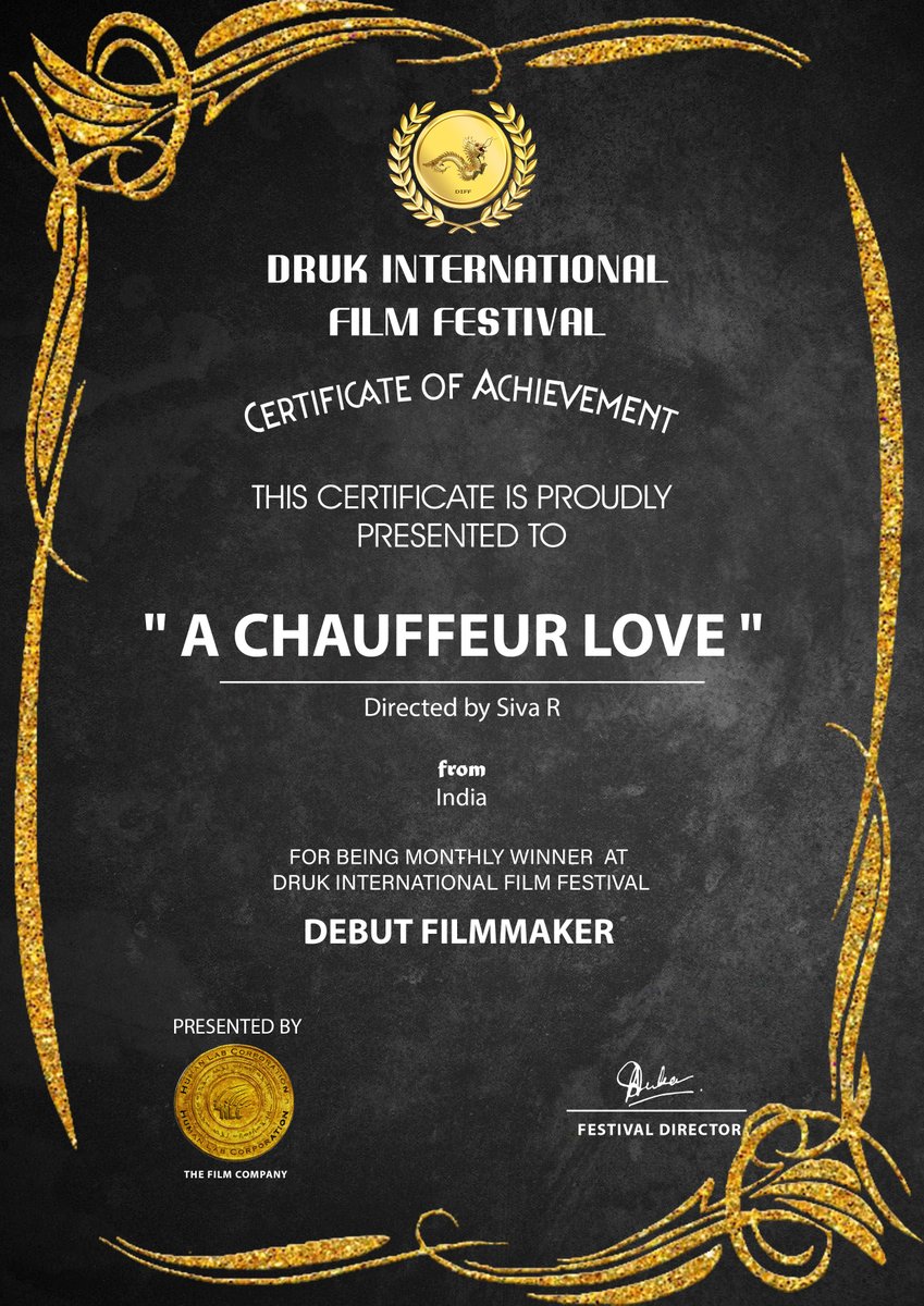 3S_Pictures's tweet photo. Our Movie Karotiyin kadhali (A Chauffeur Love) has Officially selected for international narrative feature at DRUK INTERNATIONAL FILM FESTIVAL . Thank you for your love and support. https://t.co/MbU7mKDbxy