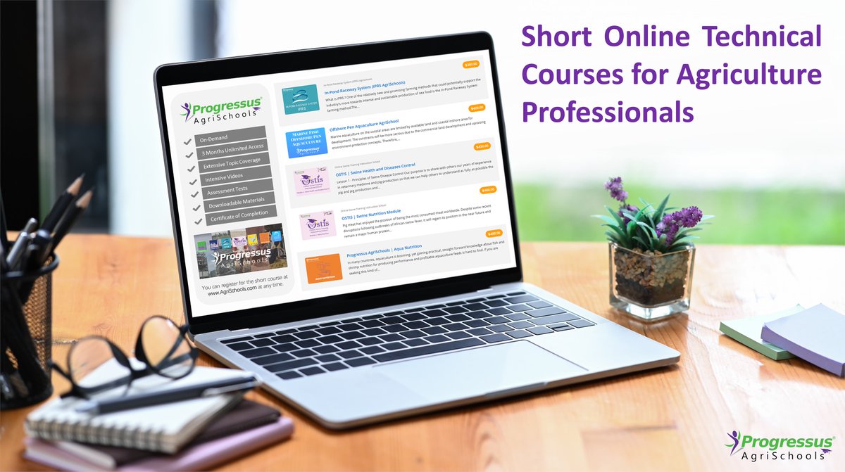 ProgressusAsia's tweet photo. Progressus AgriSchools Offers Variety of Online Technical Short Courses
.
✔ In-Pond Raceway System (IPRS)
✔ Marine Fish Offshore Pen Aquaculture
✔ Swine Health &amp; Disease Control
✔ Swine Nutrition
✔ Aqua Nutrition
.
Open for register at https://t.co/J5TqalQPxm https://t.co/8geF5XnN3c