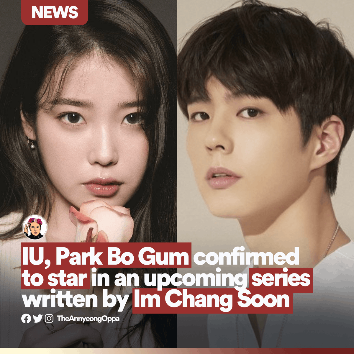 TheAnnyeongOppa's tweet photo. IU and Park Bo Gum in a K-drama is a long overdue pairing that we need! 😍❤️

Their upcoming series, “I Was Fooled” (literal and working title), is written by Im Chang Soon, who worked on the drama, Fight for My Way. 

More details here: https://t.co/qL1apVAfbQ https://t.co/dqt14n1ZDv