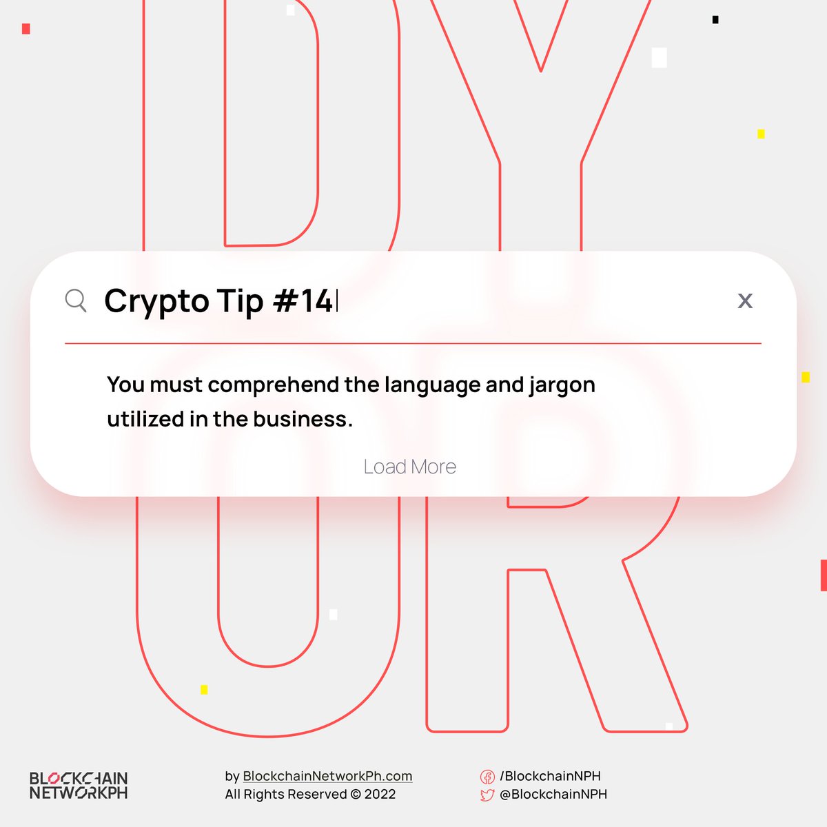 Connectweb3ph's tweet photo. π Crypto Tip #14
You must comprehend the language and jargon utilized in the business. βπΌ
#DYOR #BNP #bnphupdate #investingtips #investing101 #CryptoPH
Here's how ππΌ https://t.co/FABdN4g781