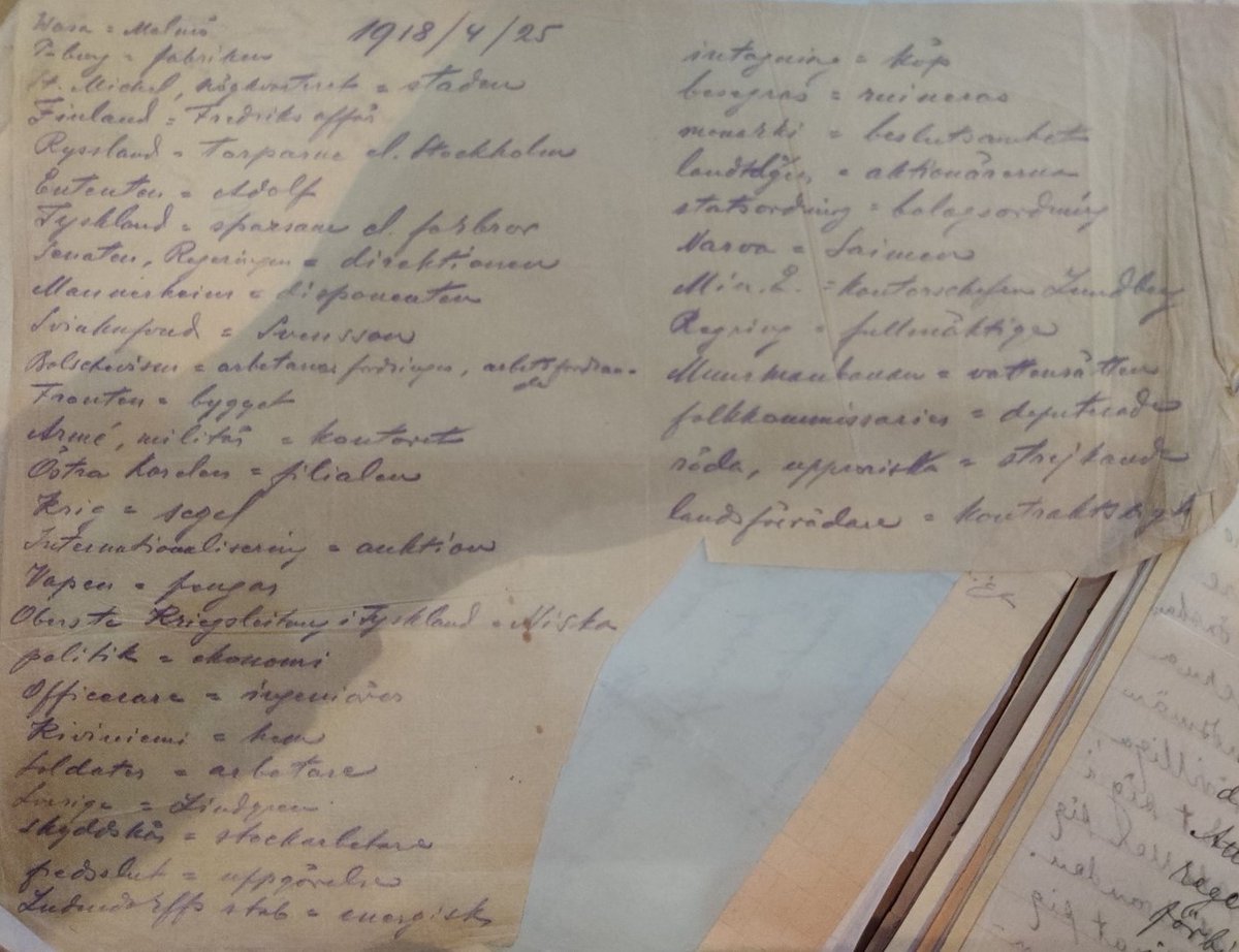SebaLindberg's tweet photo. 105 vuotta #sisällissota syttymisestä. Sodan aikana valkoiset koodasivat viestinsä näyttämään yritysten välisiksi kirjeiksi. "Isännöitsijä" viittasi Mannerheimiin, "Sivukonttori" Itä-Karjalaan ja "Farbror" Saksaan. Pietarissa maan alla oleva lähettiläs #CarlEnckell oli "Kalle". https://t.co/km0gM4sPTw