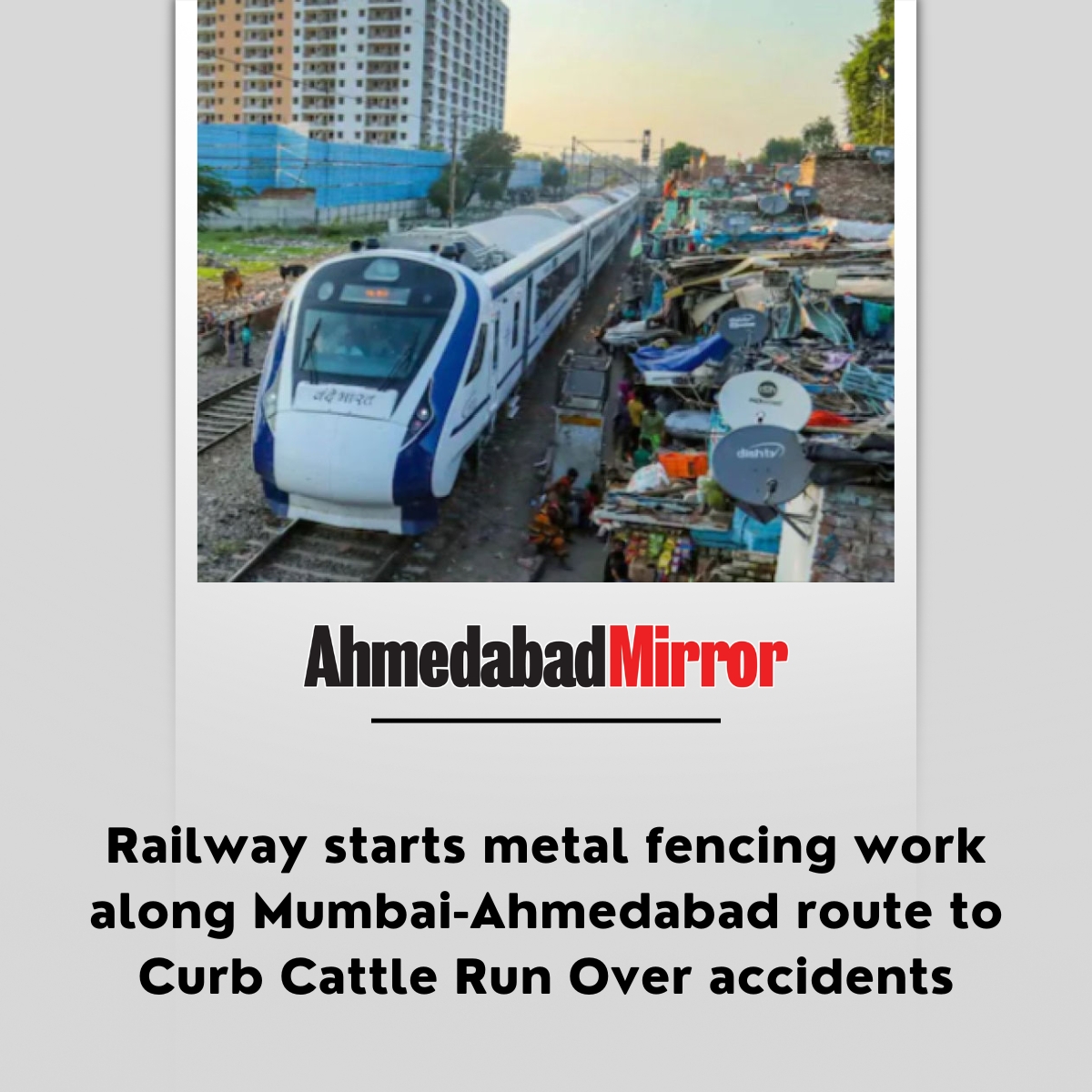 ahmedabadmirror's tweet photo. Railway starts metal fencing work along Mumbai-Ahmedabad route to Curb Cattle Run Over accidents

#Railway #accident #CurbCattle #metalfencing #work #Mumbai   #ahmedabadmirror #ahmedabadmirrorofficial #newspaper #breakingnews #englishnewspape #gujarat #india #trending #facebook https://t.co/0KsVzULaIx