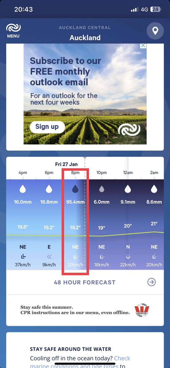 今晚的暴雨真的是厉害，还好看完电影没着急立马回家，先打开导航看一下哪里堵，哪里不堵可以走小路。果然开到上高速入口那段路，车都泡水打双闪停路边了😂

印象中奥克兰很少经历这么大规模的洪水
