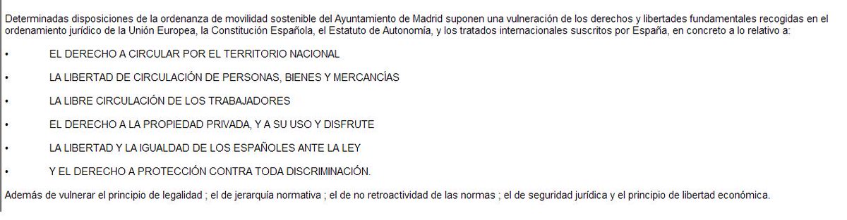 SinPegatinaDGT's tweet image. La ordenanza de movilidad del Ayto. de @Madrid también puede suponer la conculcación directa de varios derechos constitucionales pero a @IdiazAyuso @ComunidadMadrid e @isabelrguez  @territorialgob   
les venia mal recurrirla.

elmundo.es/espana/2023/01…
