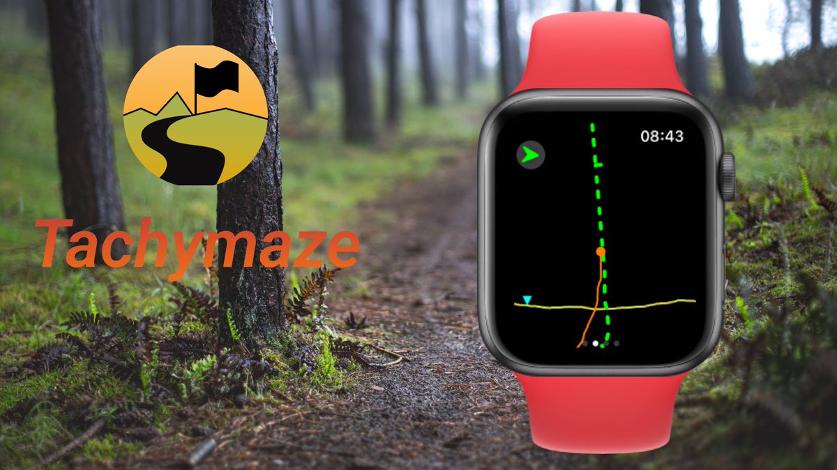 TachymazeApp's tweet image. Yellow line shows elevation profile and blue triangle is your  position on the route 
#gpx #AppleWatch #NavigationApp #AppleMaps #runners #hikers