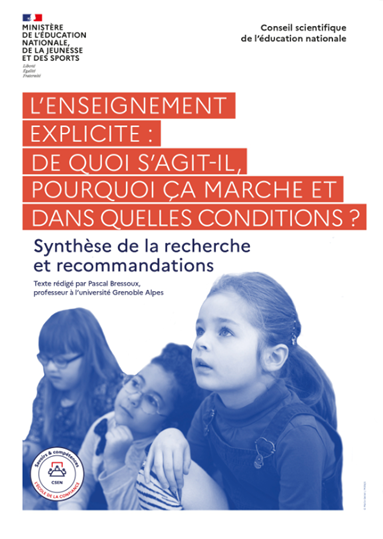 CsenOfficiel's tweet image. L’#enseignement explicite :
De quoi s’agit-il ? 
Pourquoi ça marche ?
Dans quelles conditions ? 

Les #réponses sont à découvrir ou redécouvrir : 

- Dans la #synthèse du #CSEN ▶️ bit.ly/3WJmZzR

- Dans Le Passeur de mai 2022  ▶️bit.ly/3WK5kbb