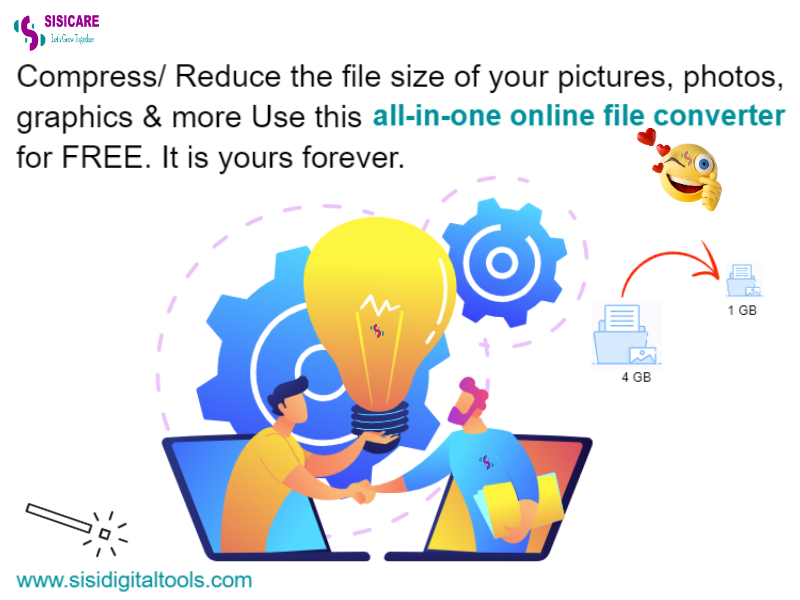 sisicare's tweet image. Importance of compressing images or documents
👉 Speeds up loading times on the website.
👉 Compressing images saves storage space.
👉 Makes them easier to share.
👉 Prevents documents from being damaged.
 Click here sisidigitaltools.com 

Kiss FM Babu Ahmed Rashid Jacaranda