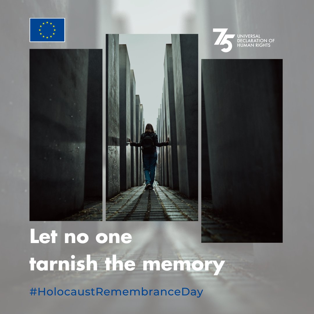eu_eeas's tweet photo. On the 75th anniversary of the Universal Declaration of Human Rights and the Genocide Convention, we hear voices denying, distorting or instrumentalising the Holocaust as war propaganda

Let no one tarnish the memory of the victims #HolocaustRemembranceDay https://t.co/Ufcjkxhgf5 https://t.co/QXCAQurfjZ