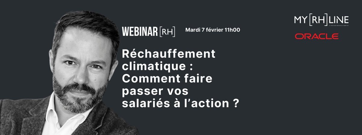 Comment impliquer les salariés dans une démarche plus #écologique ?

🎙️Avec le REX de IBM Consulting, @SylvainLETOURMY et <a href="/ChristophePatte/">PATTE Christophe</a>

📅Webinar le 7/02 à 11h, inscriptions v/<a href="/myrhline/">myRHline.com</a> 👉 social.ora.cl/60103kSfk