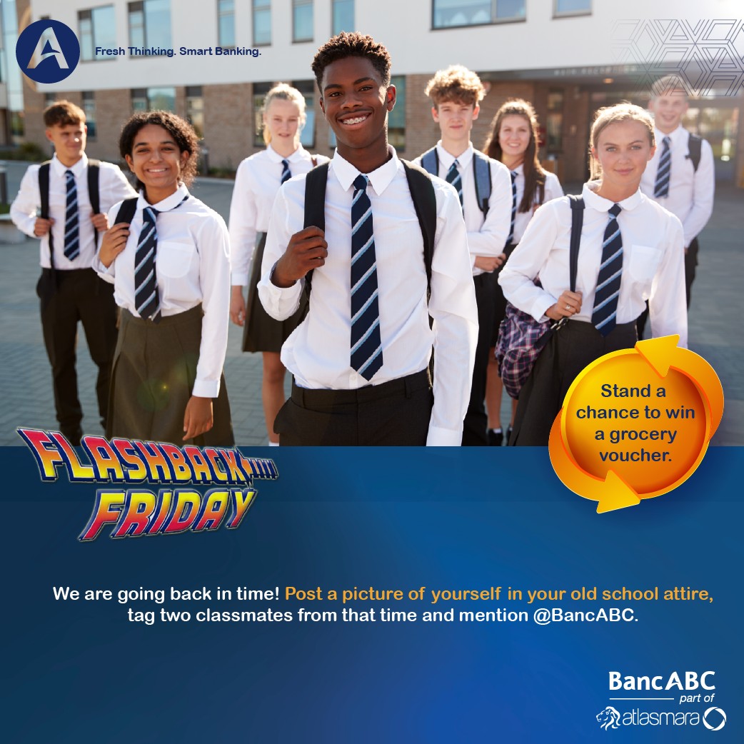 Today ... y = ‘back’ + ‘to’ + ‘school’ 📕

Today we are going back in time. Respond to this post by posting an old school pic of yourself in your old school uniform.

Post, tag <a href="/BancabcZW/">BancABC Zimbabwe</a>, 2 ex-classmates &amp; you could win a shopping voucher.

#ATeamFriday
#BackToSchool🏫