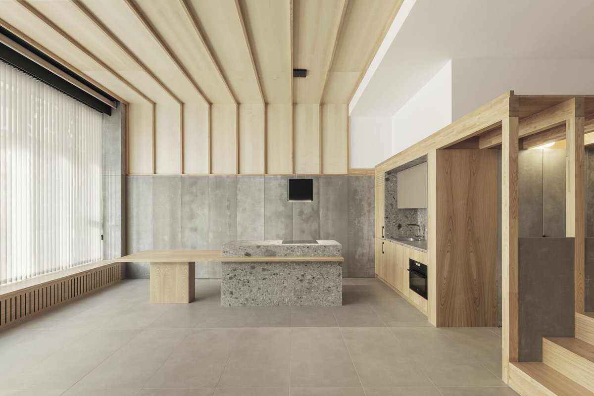 Maderayconstruc's tweet photo. Transformación de oficinas en cuatro apartamentos 👉 https://t.co/qheEP8pbxP El local poseía gran altura,  un amplio ventanal hacia la calle y ninguna fachada hacia la parte de atrás, con gran profundidad. 
 
#Arquitectura Ansede Quintáns #MaderayConstrucción https://t.co/0sNomWw1OQ