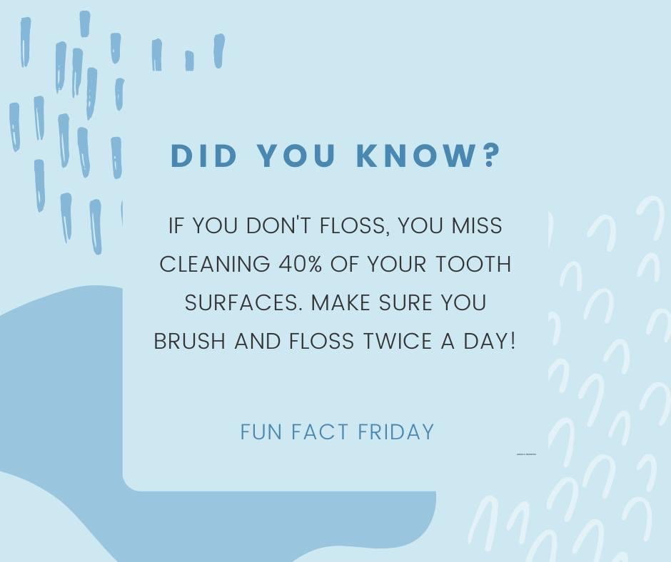 #funfactfriday #teeth #cleanteeth #dentist #oralhealth #oralhygiene #flossing #ashbydental #wetherby